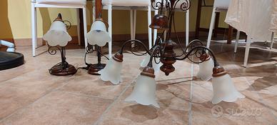 Lampadario + 2 Abat jour