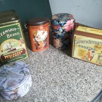 scatole biscotti in metallo vintage