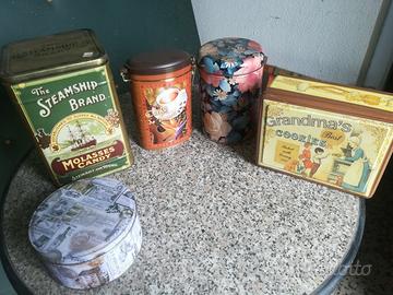 scatole biscotti in metallo vintage