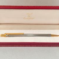 Penna Must de Cartier Acciaio Oro A Sfera Custodia