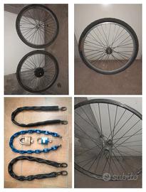 Ricambi Ruote Bici Adulto 26 e Catene Antifurto 
