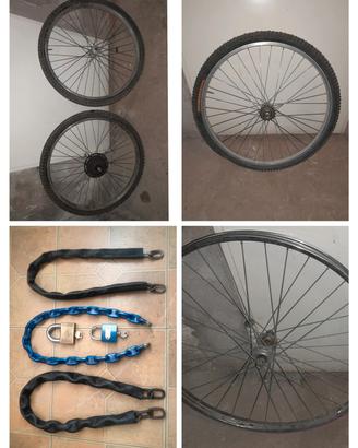 Ricambi Ruote Bici Adulto 26 e Catene Antifurto 