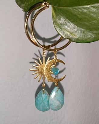 🌿 Orecchini LunaSole Handmade 🌿Pietre Amazzonite