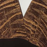 Abito lungo nero, oro e bronzo glitter