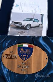 FIAT 130 coupe ASI targa oro