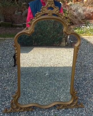 Specchio Antico Vintage Arredo Liberty Cornice Oro