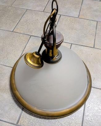 Lampadario a Sospensione Vintage in Vetro Satinato