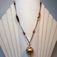 Collana Art. 50 Color Bianca Brown cm 80 Vintage 