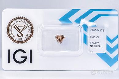 Diamante naturale IGI 0.68 ct sigillato, a goccia