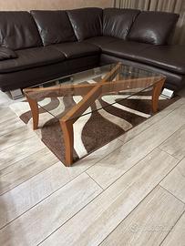 TAVOLO DA SOGGIORNO IN LEGNO E VETRO