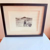 Disegno ad acquarello Firmata "Mens Fe" con cornic