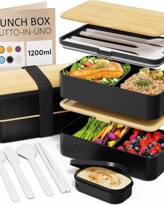 Umami Porta Pranzo Ermetico, Bento Box  4 Posate