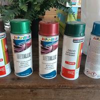 bombolette spray nuove 5 pezzi mix colore
