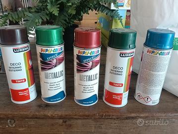 bombolette spray nuove 5 pezzi mix colore