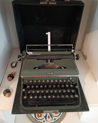 Macchina da Scrivere Portatile HALDA Verde Anni 50