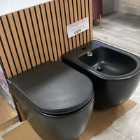 SANITARI A TERRA NERO OPACO-SCARICO RIMLESS-PROMO!