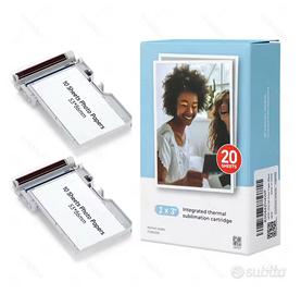 20 fogli di carta fotografica 2x3" (53x86mm)