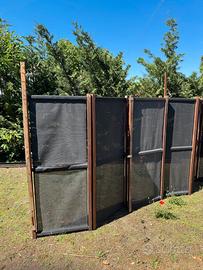 Paravento da giardino con rete ombreggiante