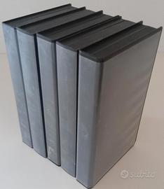 5 Custodie VHS Plastica Nera Riciclate