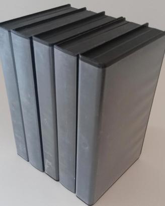 5 Custodie VHS Plastica Nera Riciclate