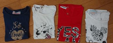 set 4 magliette cotone bambina