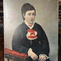 Quadro con ritratto di donna della meta' dell'800