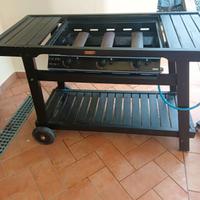Barbecue UNO PIU' a gas il legno color noce scuro