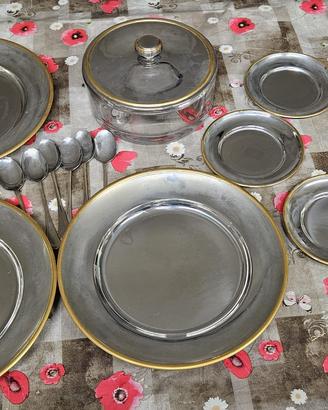 Gottinghen in.18/10 e oro, piatti ciotola cucchiai