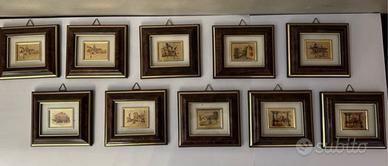 Nr10 quadretti su lamina dorata.