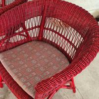 Set 4 Poltrone da esterno in midollino tinto