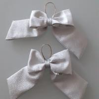 Fiocchi argento decorazioni natalizie da appendere