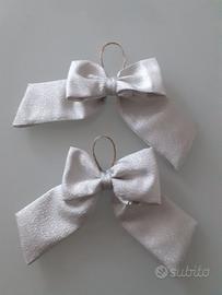 Fiocchi argento decorazioni natalizie da appendere