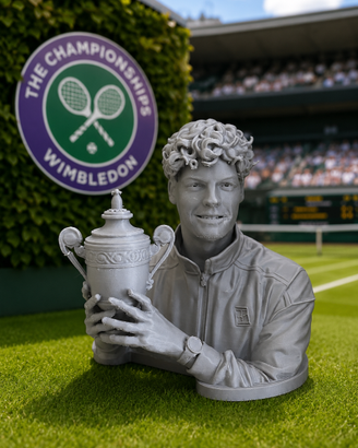 Jannik Sinner Wimbledon 2026 | Busto 3D "PLA 10 cm