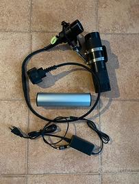 Torcia "speleo" testa led con batteria al litio