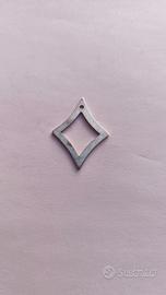 Ciondolo pendente quadrato argento vintage
