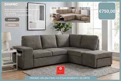 Divano con panchetta estraibile