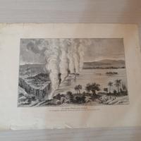 Antica stampa dell'800 "La Cascata Vittoria.." 