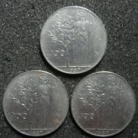 100 Lire Minerva 1957 ( 3 monete)