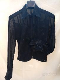 Camicia Nera Semitrasparente Donna , Vintage  2000