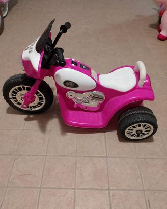 Moto elettrica per bambini rosa e bianca funz