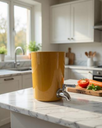 Distributore Bevande Ceramica Gialla Artigianale