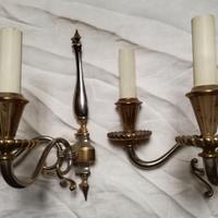 Coppia applique ottone bicromo - 2 luci a candela