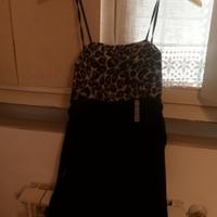 Vestito nero e leopardato brillantinato