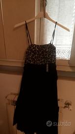 Vestito nero e leopardato brillantinato