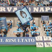 Spettatori Subbuteo Napoli dipinti a mano