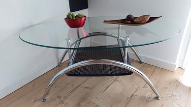 Tavolino vetro e acciaio