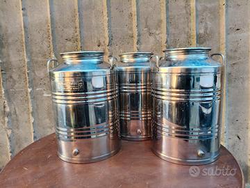contenitore acciaio olio inox 50 litri 