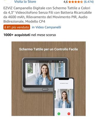 Campanello digitale con schermo videocitofono movi