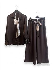 Compelto donna camicia e pantaloni larghi