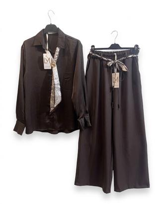 Compelto donna camicia e pantaloni larghi